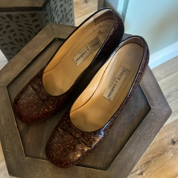 🛑 1 hour sale. Dolce & Gabbana, size 40 (US 9.5), Brown Rose, Floral Shoes - Picture 12 of 14